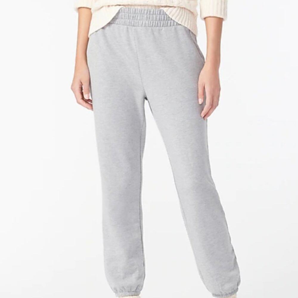 J Crew Womens Cloud Fleece Jogger Size 1X oversized sherpa grey cozy lounge
